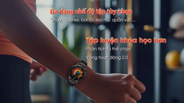 Huawei Watch GT 5 46mm viền thép dây cao su - Luyện tập