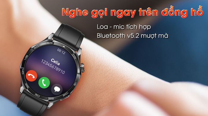Huawei Watch GT 5 46mm viền thép dây cao su - Nghe gọi