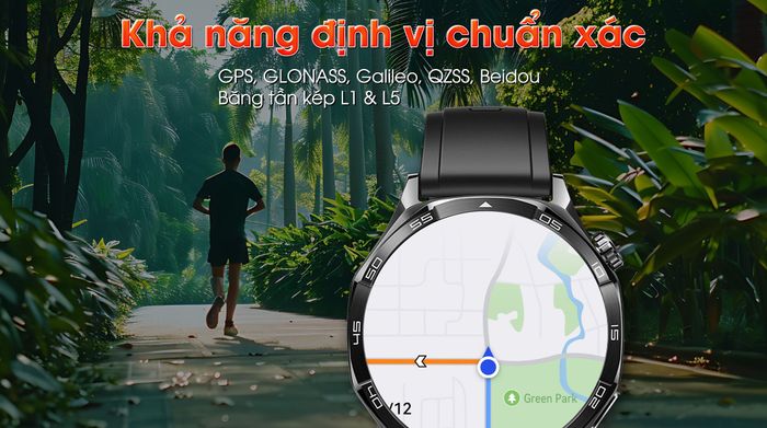Huawei Watch GT 5 46mm viền thép dây cao su - Định vị