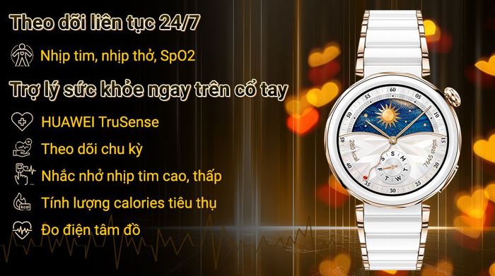 Huawei Watch GT 5 Pro 42mm viền gốm dây gốm - Sức khỏe