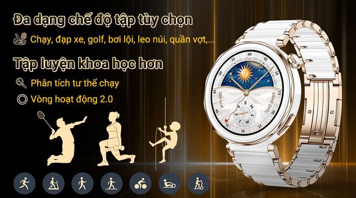 Huawei Watch GT 5 Pro 42mm viền gốm dây gốm - Luyện tập