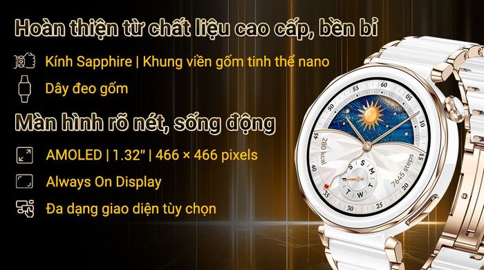 Huawei Watch GT 5 Pro 42mm viền gốm dây gốm - Thiết kế