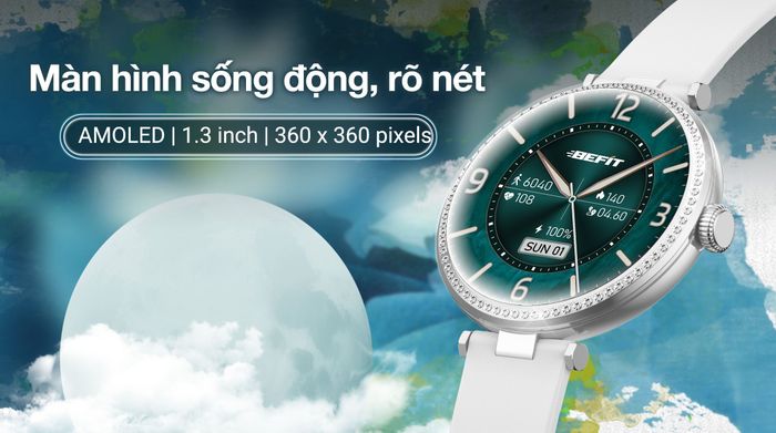 Đồng hồ thông minh BeFit Luna 33mm dây silicone - Màn hình