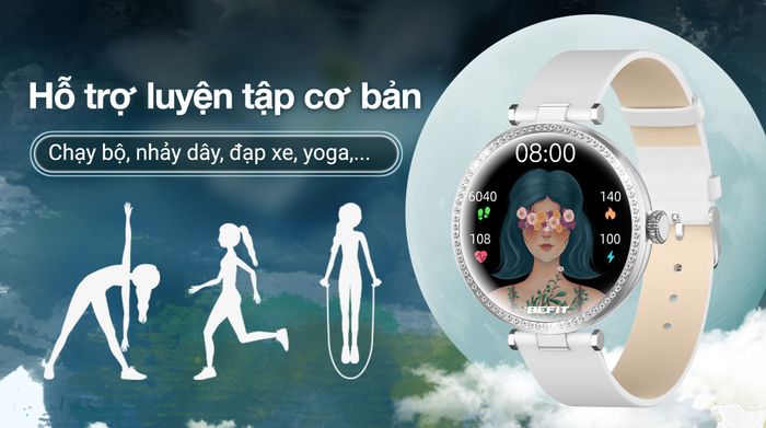 Đồng hồ thông minh BeFit Luna 33mm dây silicone - Luyện tập