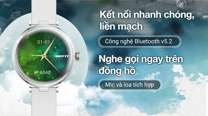 Đồng hồ thông minh BeFit Luna 33mm dây silicone - Kết nối