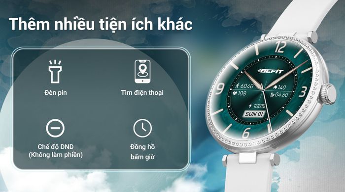 Đồng hồ thông minh BeFit Luna 33mm dây silicone - Tiện ích khác