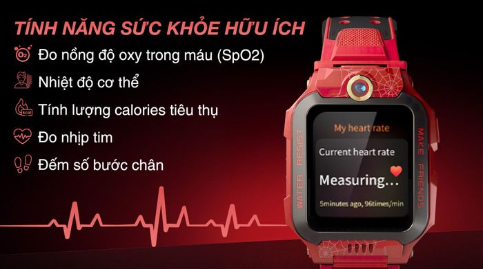 Đồng hồ định vị trẻ em imoo Z7 Spider Man - Sức khỏe
