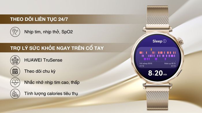 Huawei Watch GT 5 41mm viền thép dây Milanese - Sức khỏe