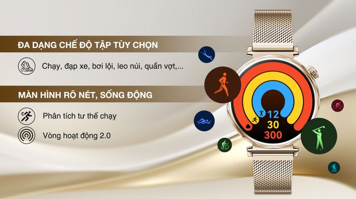 Huawei Watch GT 5 41mm viền thép dây Milanese - Luyện tập
