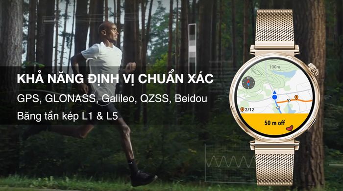 Huawei Watch GT 5 41mm viền thép dây Milanese - Định vị