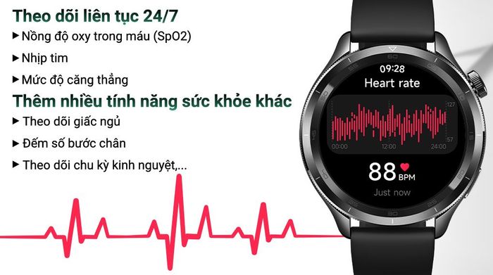 Xiaomi Watch S4 47mm dây silicone - Sức khỏe