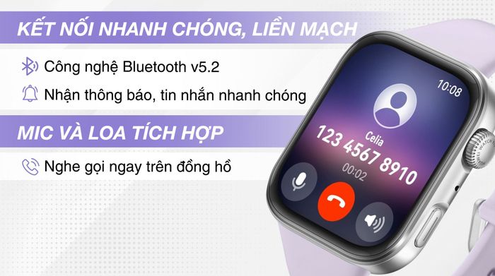 Huawei Watch Fit 4 43mm dây silicone - Nghe gọi 