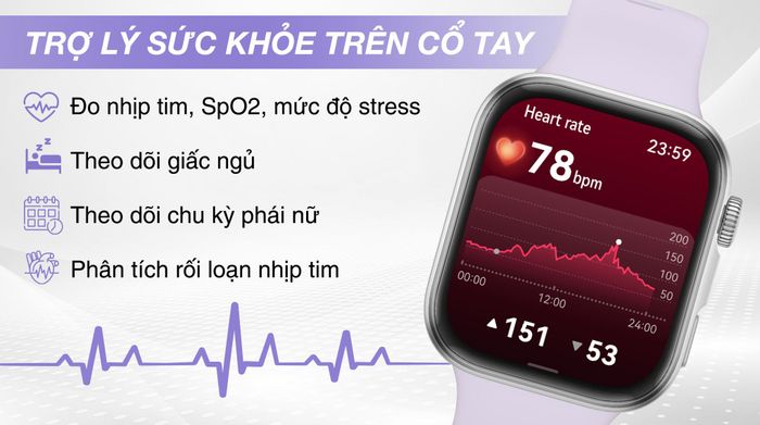 Huawei Watch Fit 4 43mm dây silicone - Sức khỏe 