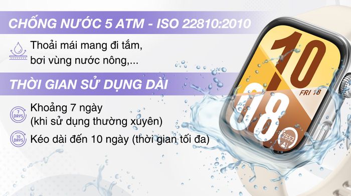 Huawei Watch Fit 4 43mm dây silicone - Pin và Chống nước 