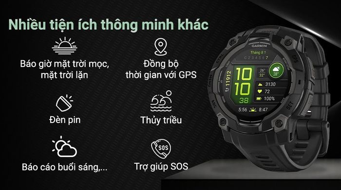 Garmin Instinct 3 45mm dây silicone - Tiện ích khác