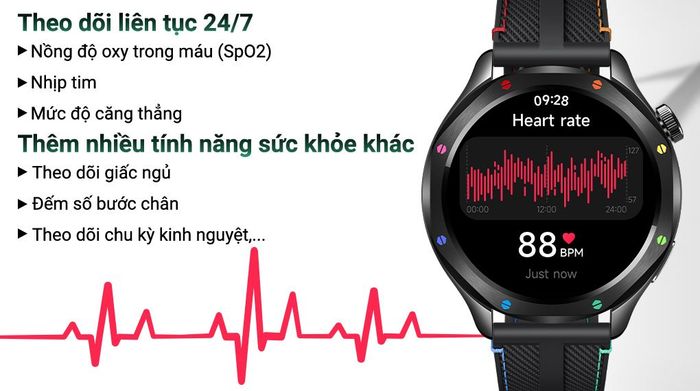Xiaomi Watch S4 47mm Đen Cầu Vồng - Sức khỏe