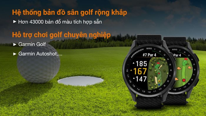 Garmin Approach S50 43mm dây nylon - Bản đồ sân golf