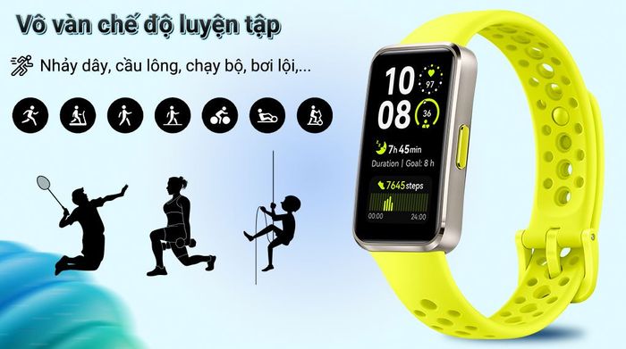 Huawei Band 10 viền nhôm dây cao su - Luyện tập