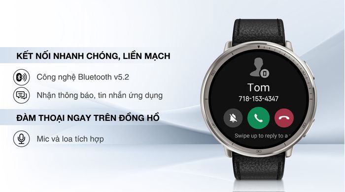 Amazfit Active 2 Sapphire 43.9mm dây da - Nghe gọi