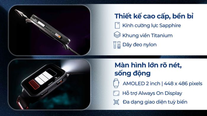 Garmin Venu X1 Sapphire 51.2mm dây nylon - Thiết kế