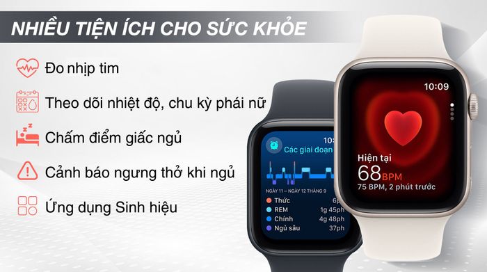 Apple Watch SE 3 40mm viền nhôm dây thể thao - Sức khỏe