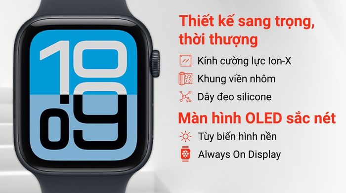 Apple Watch SE 3 GPS + Cellular 40mm viền nhôm dây thể thao - Thiết kế