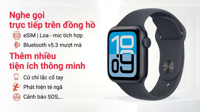 Apple Watch SE 3 GPS + Cellular 40mm viền nhôm dây thể thao - Tiện ích khác