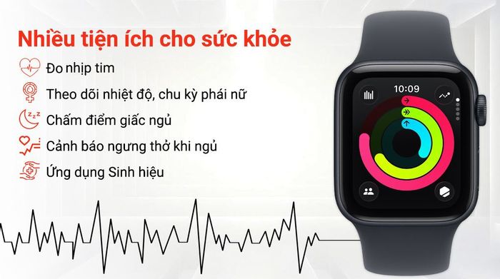 Apple Watch SE 3 GPS + Cellular 40mm viền nhôm dây thể thao - Sức khỏe