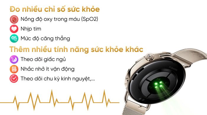 Xiaomi Watch S4 41mm dây Milanese - Sức khỏe