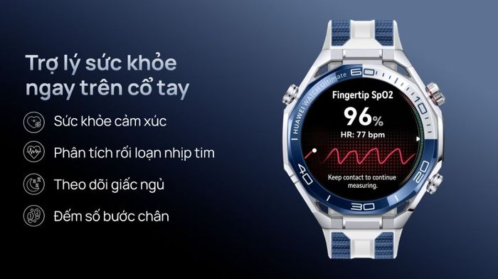 Huawei Watch Ultimate 2 47.8mm được nâng cấp với hệ thống cảm biến sinh học cao cấp, đo được nhịp tim, SpO₂, nhiệt độ da, và nhiều chỉ số khác với độ chính xác cao