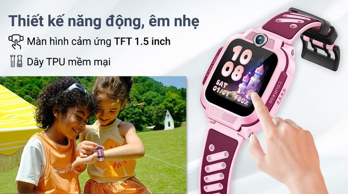 Đồng hồ định vị trẻ em imoo Z3 có màn hình TFT 1.5 inch hiển thị rõ nét, dễ thao tác