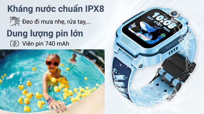 Đồng hồ định vị trẻ em imoo Z3 đạt chuẩn kháng nước IPX8 cho phép bé đeo khi rửa tay, đi mưa nhẹ