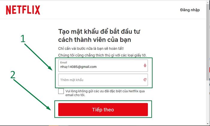 Hướng dẫn đăng ký Netflix trên máy tính: Bước 4