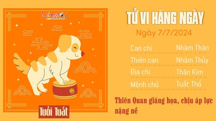 Tu vi hàng ngày 7/7/2024 - Tuất