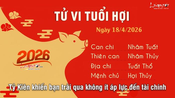 Tử vi hằng ngày 18/4/2026 của 12 con giáp - Hợi