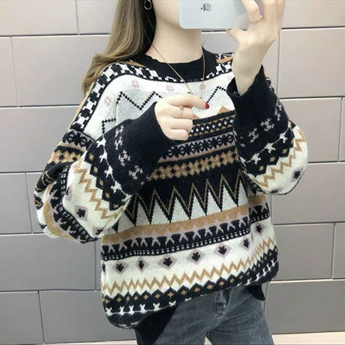 Áo len họa tiết nữ