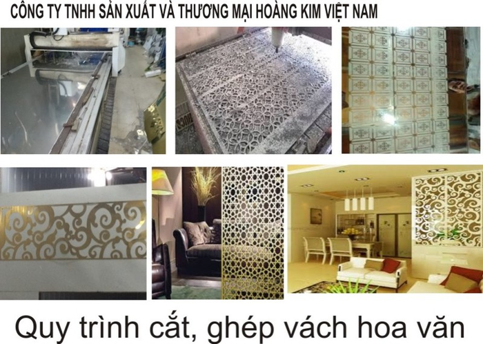 quy trình cắt ghép vách hoa văn