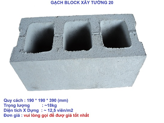 Gạch block xây móng