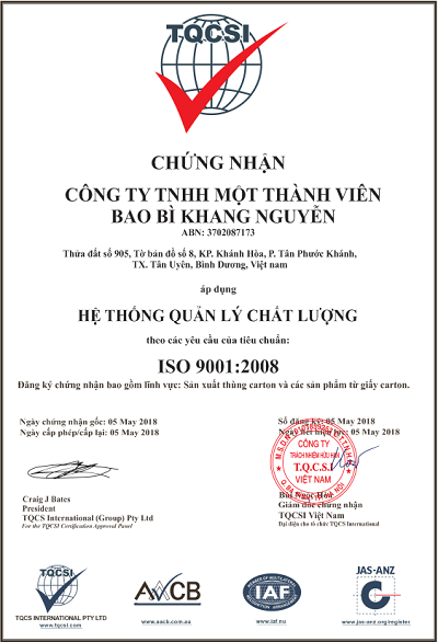 Chứng nhận ISO 9001:2008