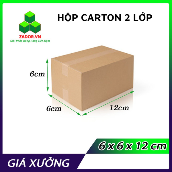 Hộp carton nhỏ 6x6x12 2 lớp