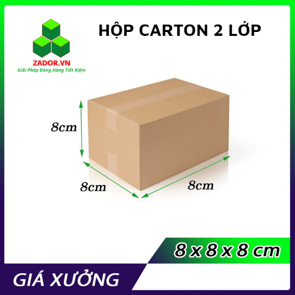 Hộp carton nhỏ 8x8x8 2 lớp