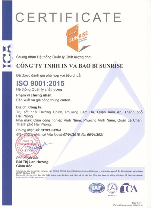 Chứng nhận ISO 9001:2015