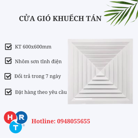 Cửa gió khuếch tán 600x600