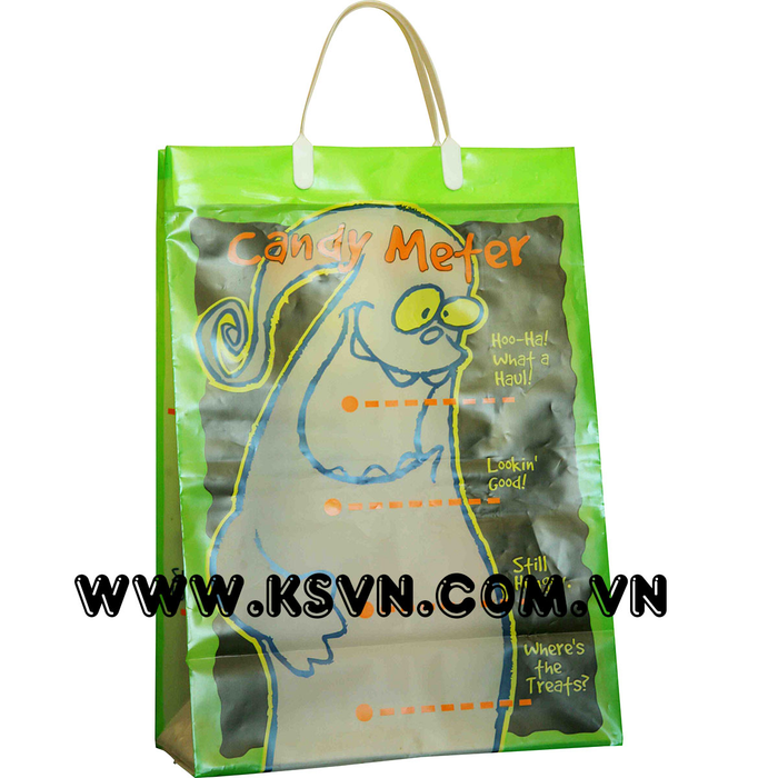 Rigid handle plastic bag