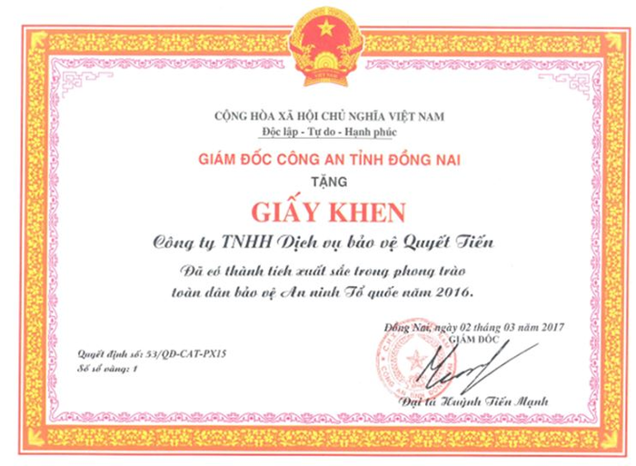 Chứng nhận