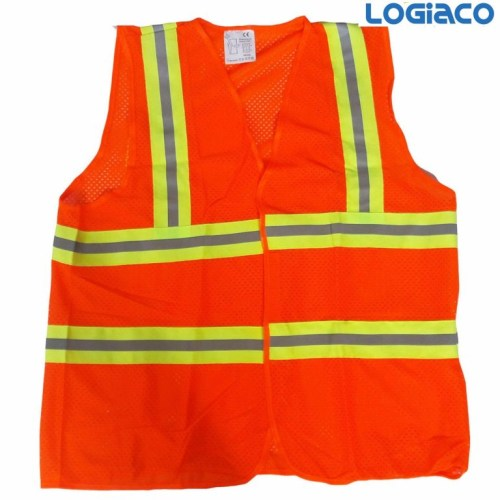 Áo phản quang dây cam viền bạc