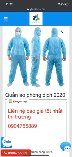 Quần áo bảo hộ phòng dịch Covid-19