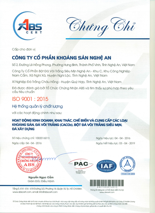 Chứng nhận ISO 9001:2015