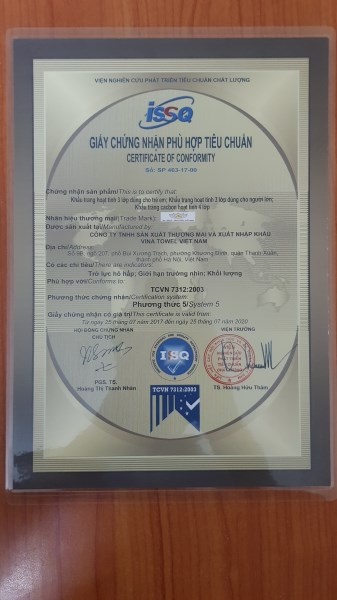 Giấy chứng nhận ISO khẩu trang