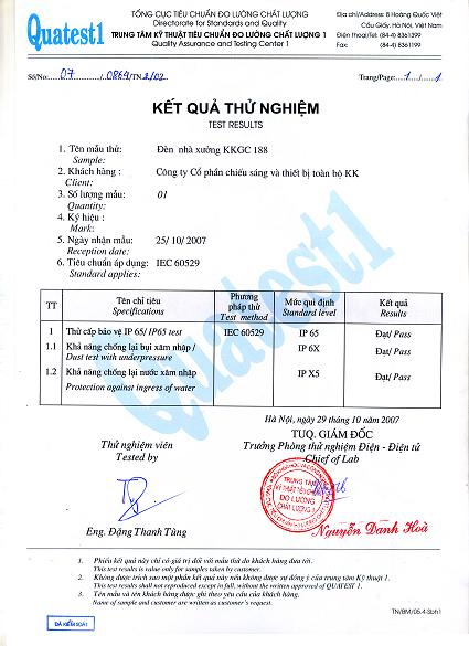 Kết quả thử nghiệm